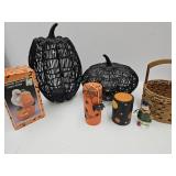 Nice Lot Of Halloween Decor, Baskets Up To 13" H