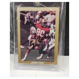 Signed Jerry Rice Football Card No COA