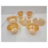 Fire King Peach Luster Cream, Sugar, Cups,Bowl +