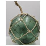 Large Japanese Glass Buoy Ball 15" H & Tub VGC