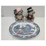 Ceramic Bears  &  Large Turkey Platter