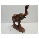 Large Wood Carved Elephant 16.5" high