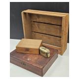 Vintage Wood Boxes, California Crate & Tin