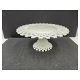 Milk Glass Lattice Cake Plate 11" x 4"High