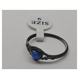 New 925 Silver Heart Stone Ring Sz 9