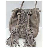 8" W Taupe Boho Bucket Purse Firenze Bella