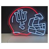 New IU Football Helmet LED Sign 14" x 12"