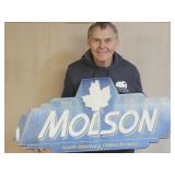 Metal Molson Beer Adv. Sign 40" x 17"
