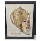 VTG Budweiser Framed Adv. 12" x15"