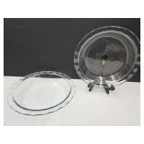 2 Pyrex Glass Pie Pans