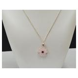 Chery Blossom Rose  Gold Tone Necklace ADJ