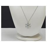 925 Sterling Silver Swiss Blue Topaz Necklace 18"