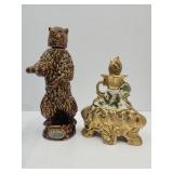 2 Liquor Decanters Jim Beam Bear  +