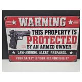 New Warning Metal Sign 8" x 12"