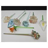 8 Art Glass Flowers See Sizes NO SHIPPING