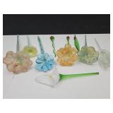 8 Art Glass Flowers See Sizes NO SHIPPING