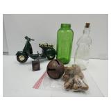 Die Cast Coca Cola Skooter, VTG Snowman, & Bell
