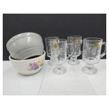 VTG Pottery Bowls, & Princess House Mugs