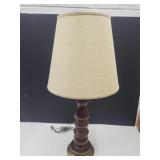 Vintage 33 " H Spindle Table Lamp W Bronze Base