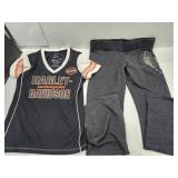 Harley Davidson Ladies Sz M Shirt & Med/Large Pant