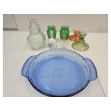 Anchor Hocking Pie Dish  Never Used, Bunny Jar +