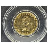 1/10 Ounce Fine Gold $5 Coin 1985