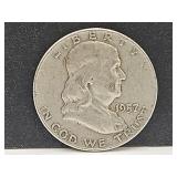 1957 D Silver Franklin Half Dollar Coin