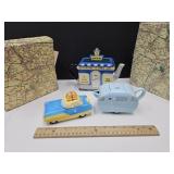 Camping Car Cream, Sugar & Tea Pot