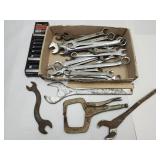 Hand Tool Lot-Wrenches, Sockets,+