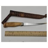 J Marttiini Finland Fillet Knife W Leather Sheath