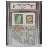 German WWII Stamps & Bronze Coins Set