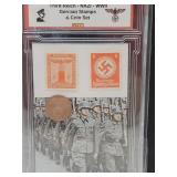 German WWII Stamps & Bronze Coins Set