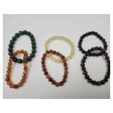 Glass, Gemstone Stretch Bracelets