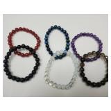 Glass,  Gemstone Stretch Bracelets