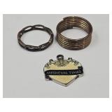 2 Copper Rings Sz 7 & Medevil Pendant
