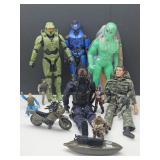 Lot of 12" & 6" Action Figures Halo, GI Joe, Lanyd