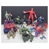Lot of Action Figures & 2 Spiderman Vehicles