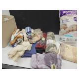 Lg Lot of Crafting Fabrics & Fiber Fill