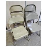 4 Folding Metal Chairs