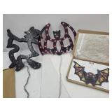 3 Halloween Hanging Window Bats,& Decor