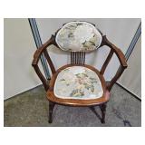 Victorian Parlor Chair W Arms & Upholstery
