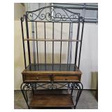 Marble Top Wrought Iron 2 Drawer Baker