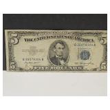 1953 $5 Blue Seal Currency Note
