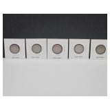 5 Early V Nickel Coins