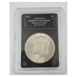 1972 Authenticated Brilliant UNC IKE Dollar Coin