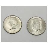 2 Kennedy Half Dollars 40% Silver