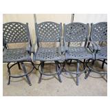 Set of 4 Metal Swivel Patio  Barstools