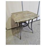 Metal  Table /  Plant Stand 26 X 28"  Covered Top