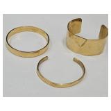 Kate Spade Bracelet & 2 Gold Tone Cuff Bracelets