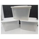 3 Clear 30 Quart Storage Totes